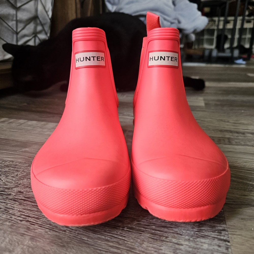 Hunter Womens Original Chelsea Rain Boots Coral Pink Size US 6 Waterproof - Picture 8 of 16